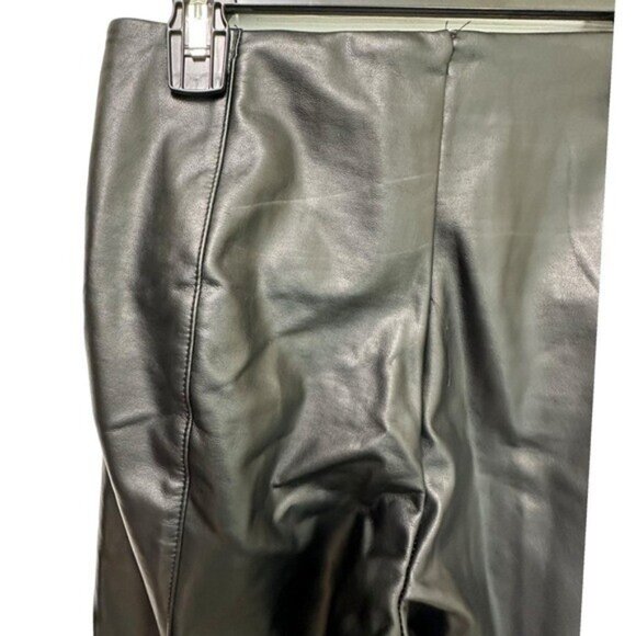 Lysse S Hi Waist Vegan Leather Leggings Pants Black 1379 Slimming Stretch - Picture 3 of 8